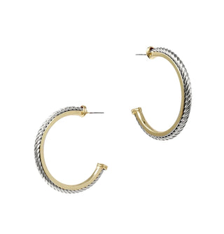Mixed Metal Hoop Earring