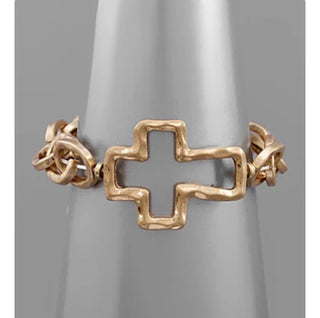 Gold Cross Link Bracelet