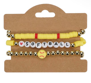 Simple Softball Bracelet Stack