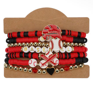 Charmed Red & Black Baseball Bracelet Stack