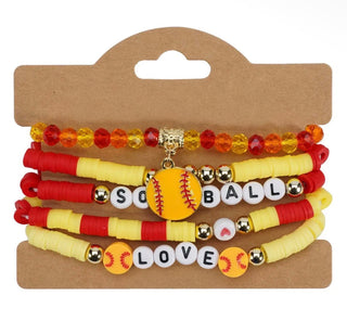 Softball Love Bracelet Stack