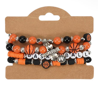 I Heart Basketball Bracelet Stack