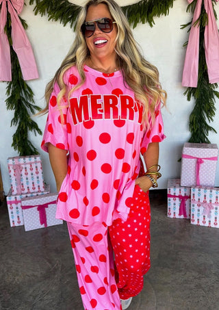 Christmas Confetti Lounge Set - Pink