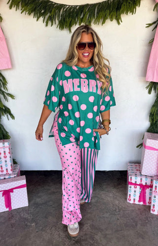 Christmas Confetti Lounge Set - Green