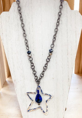 Navy Star Necklace