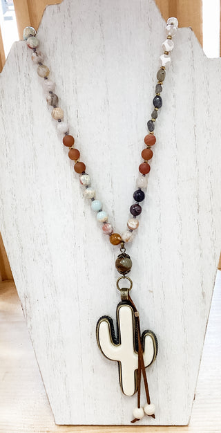 Desert Cactus Necklace | Boho Pendant Necklace
