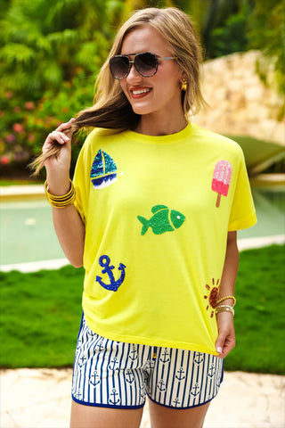 Set Sail Sequin Patch Top