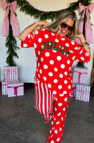 Christmas Confetti Lounge Set - Red