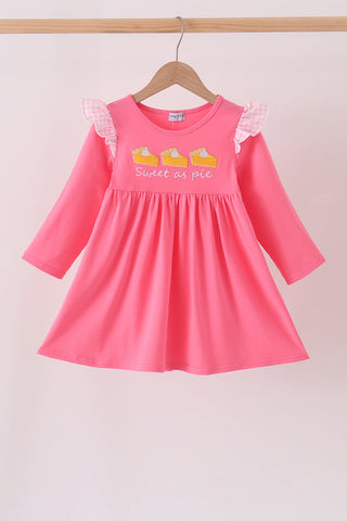 Pink Sweet as Pie Embroidery Ruffle Dress - Close 9/26