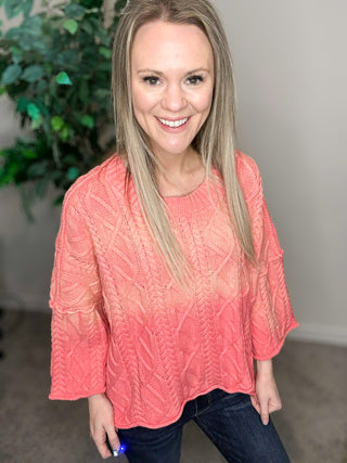 Coral Sweater Knit Top