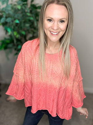 Coral Sweater Knit Top