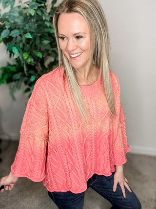 Coral Sweater Knit Top