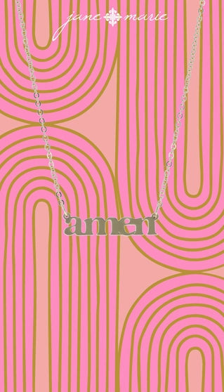 Gold "Amen" Bar Necklace