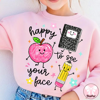 Happy to See Your Face Apple Tee - Adult