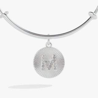 Initial M Pave Starburst Texture Bangle