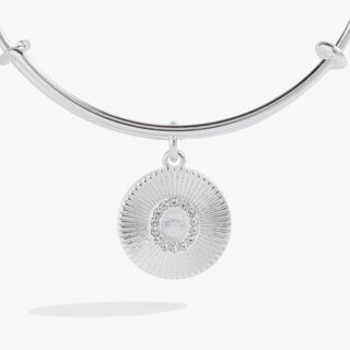 Initial O Pave Starburst Texture Bangle